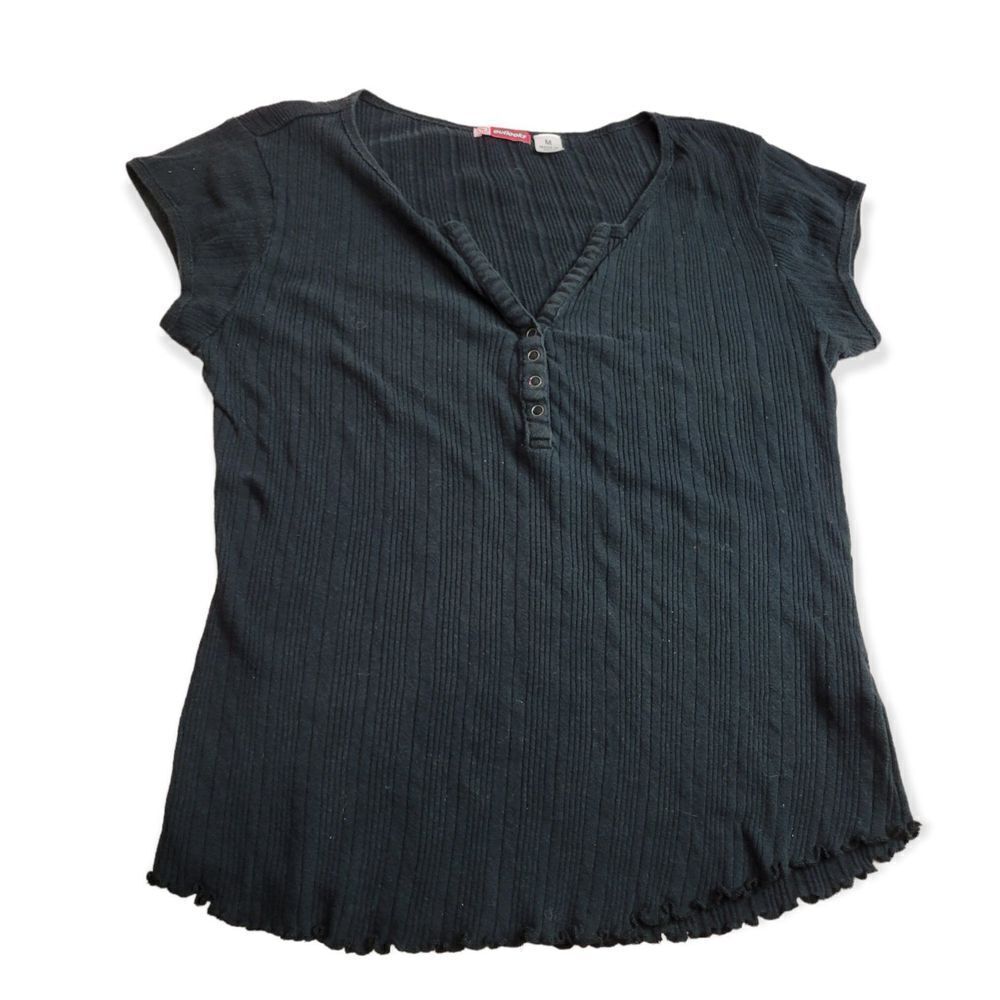 Outlook black ribbed shirt M
